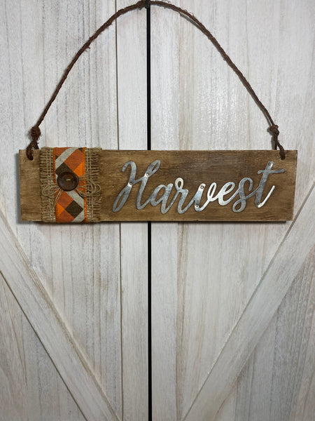 Harvest Sign with ribbon