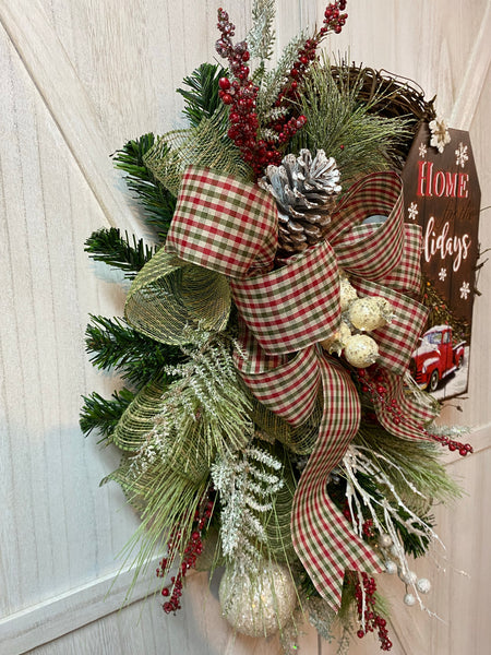 Frosted Pine & Berry Wreath