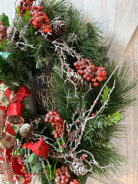 Christmas Holly Berries Wreath