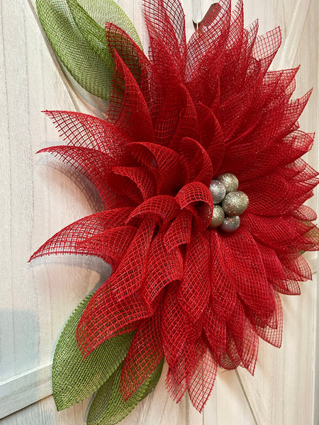 Poinsettia Flower Door Hanger