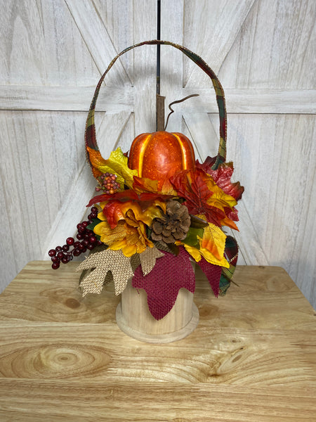 Fall Birdhouse Topiary - orange