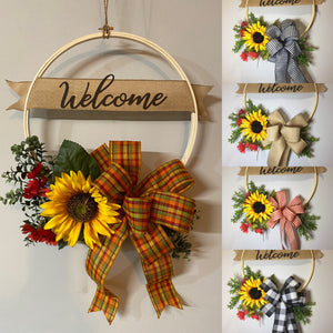 Welcome Yellow Sunflower - (multiple bow options)