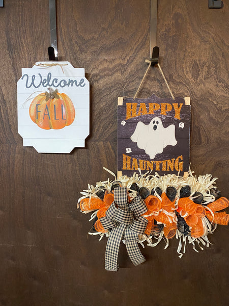 Welcome Fall & Halloween Wreath - Rail