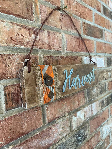 Harvest Sign with ribbon