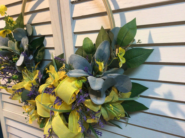 Hoop Wreath -  Yellow Tiger Lilies