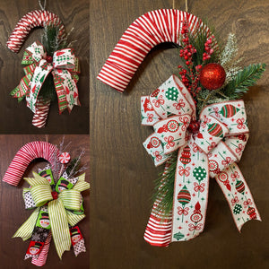 Candy Cane Wreath - Red Peppermint Stripe