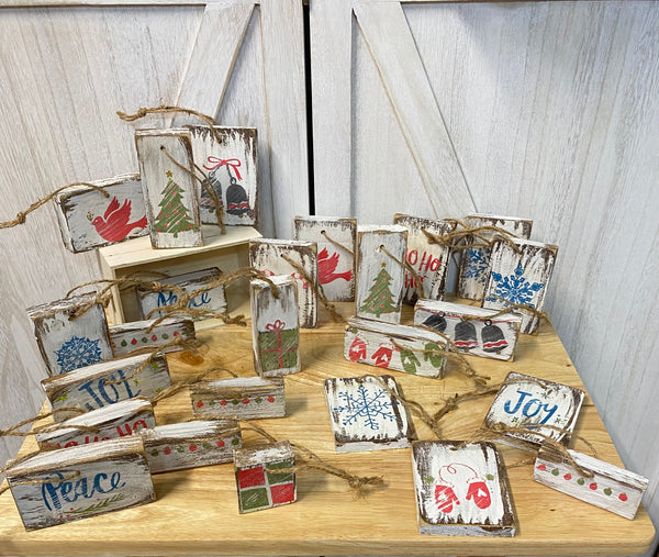 Christmas Wood Block Ornaments