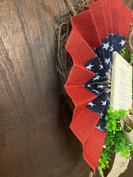 Oh Beautiful Americana Flag Wreath