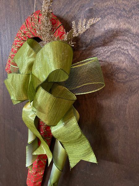 Candy Cane Wreath - Red/Green Glitter