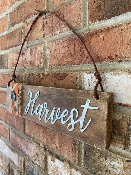 Harvest Sign with ribbon