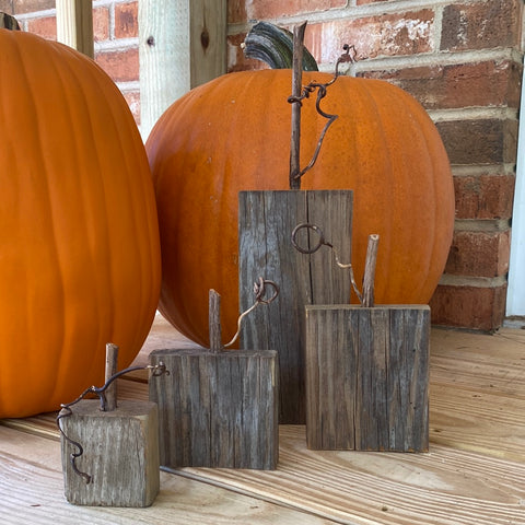 Natural Wood Block Pumpkins