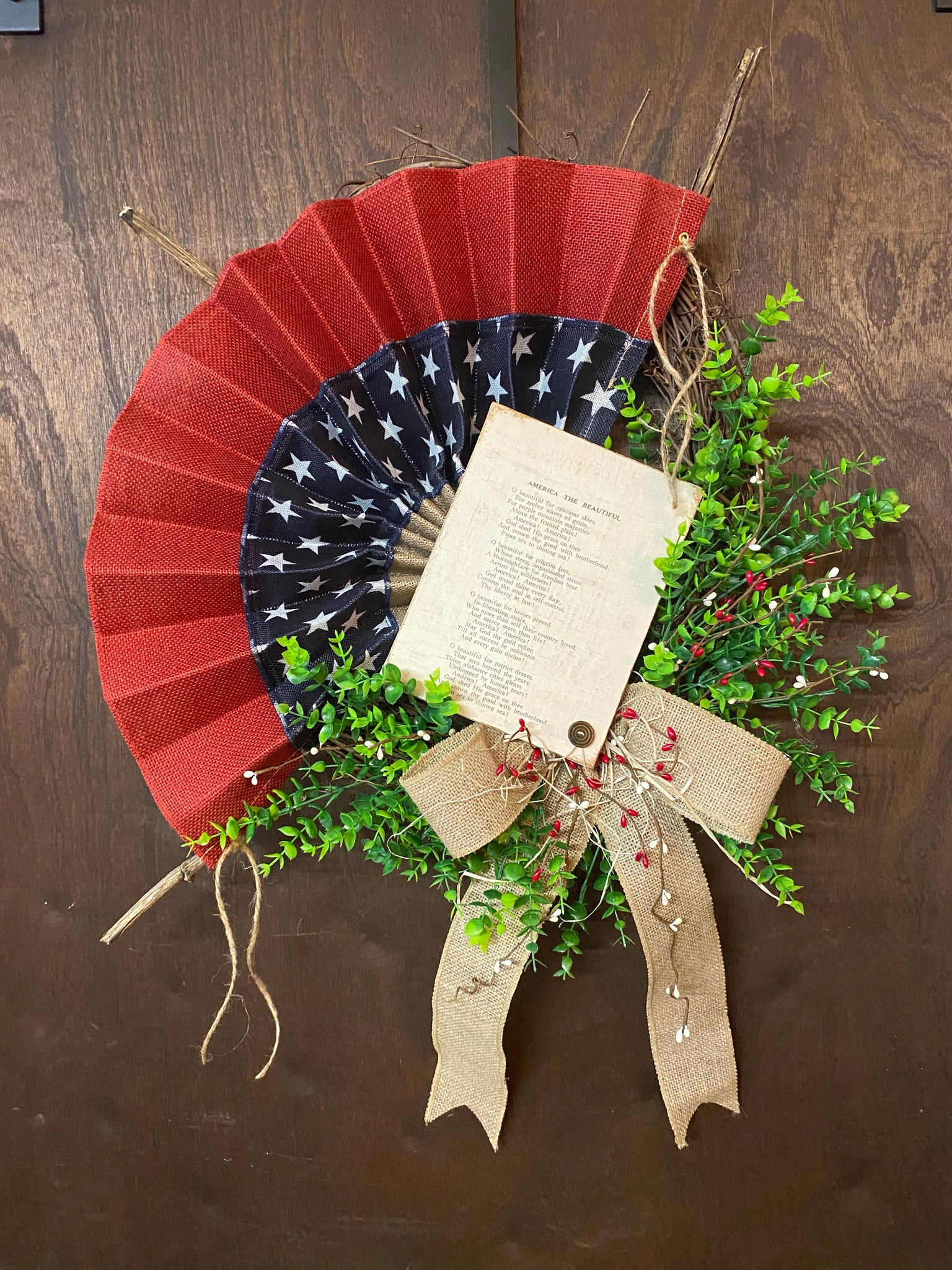 Oh Beautiful Americana Flag Wreath