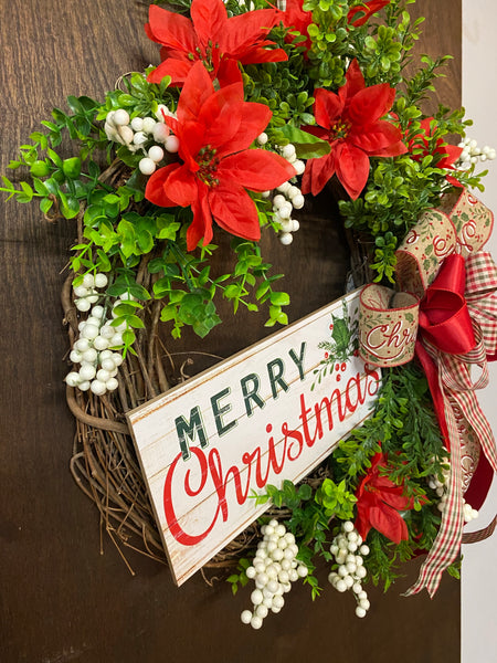 Christmas Poinsettia Wreath