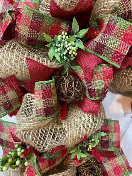 Candy Cane Wreath - LARGE