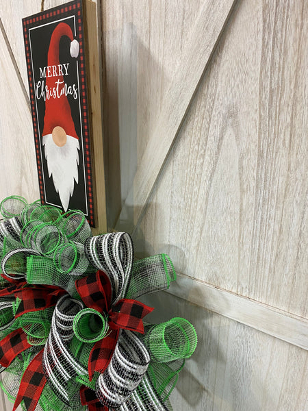 Gnome Elf Christmas Wreath - Rail