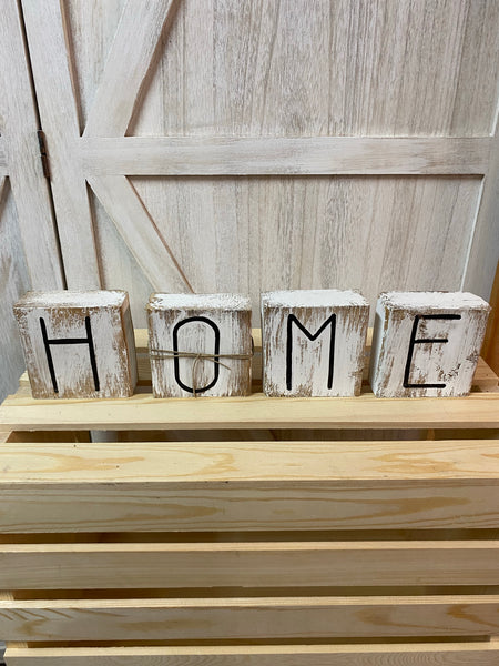 HOME - wood blocks