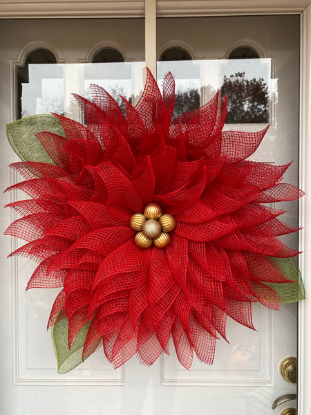 Poinsettia Flower Door Hanger