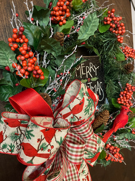 Christmas Holly Berries Wreath