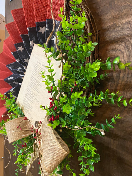 Oh Beautiful Americana Flag Wreath