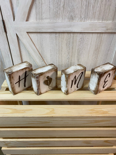 HOME - wood blocks