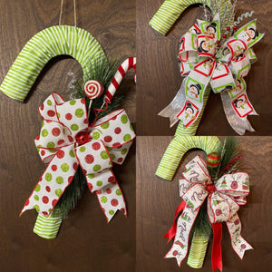 Candy Cane Wreath - Green Peppermint Stripe