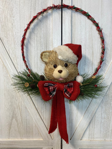 Christmas Bear Wreath - Hoop