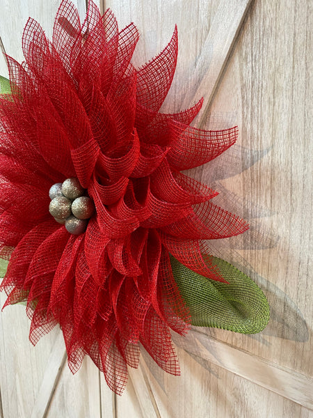 Poinsettia Flower Door Hanger