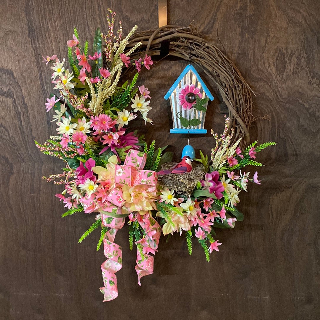 Simply Pink Spring Wreath