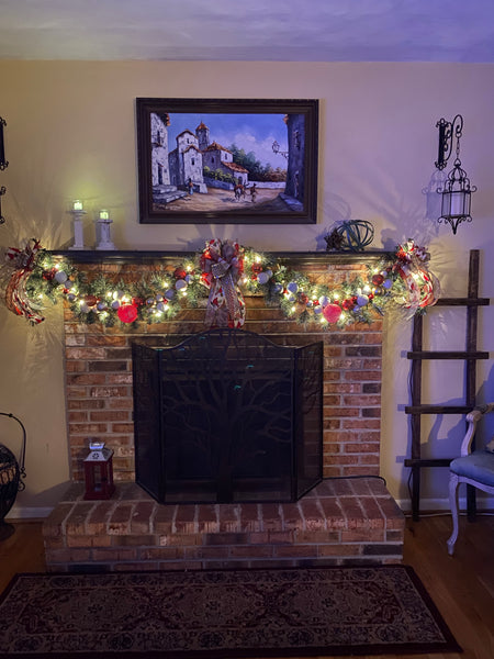 Christmas Garland - Bows and Balls