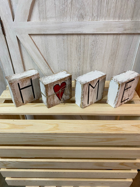 HOME - wood blocks