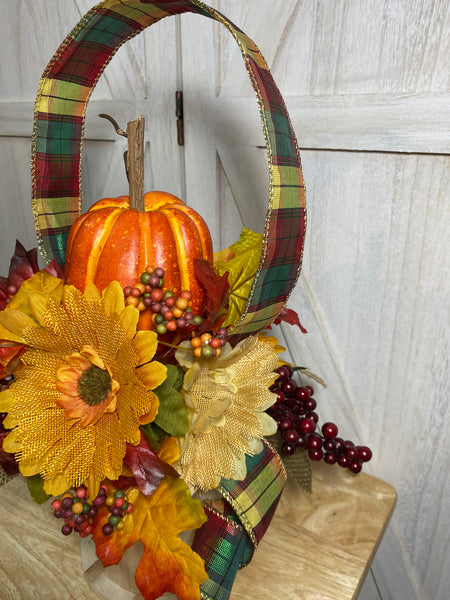 Fall Birdhouse Topiary - orange