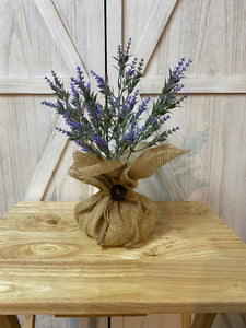 Burlap Sack Arrangement (Greenery or Flowering bush)