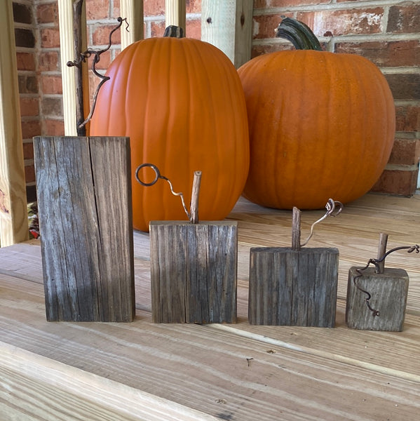 Natural Wood Block Pumpkins