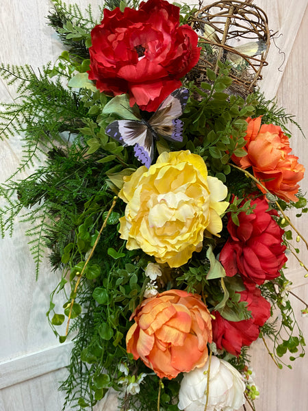 Peonies Swag Wreath