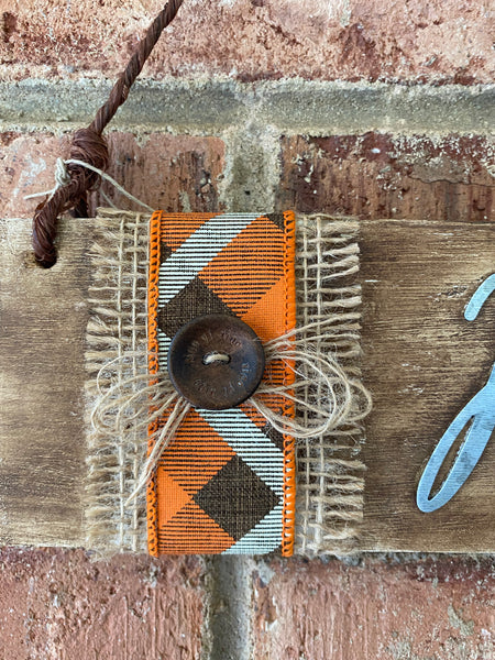 Harvest Sign with ribbon