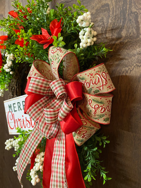 Christmas Poinsettia Wreath