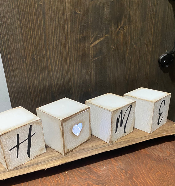 HOME Wood Box Decor