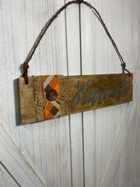 Harvest Sign with ribbon