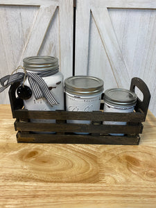 Mason Jar Set with Crate