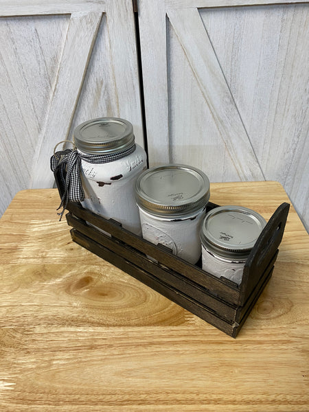 Mason Jar Set with Crate